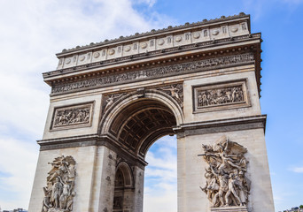 Arch of Triumph ( Arc de Triomphe ), Champs-Elysees in Paris France. April 2019