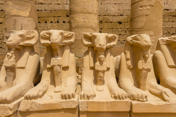 Sphinxes road at the Karnak Temple Complex in Luxor, Egypt