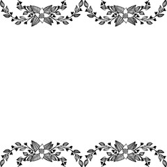 Vector illustration beautiful flower frame with on white backdrop