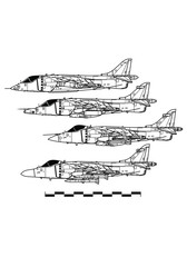 Hawker Siddeley HARRIER. Outline vector drawing