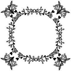 Vector illustration drawing flower frame with elegant style