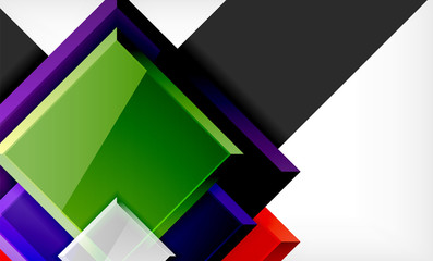 Bright colorful square shape blocks geometrical background