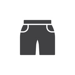 Men's shorts vector icon. filled flat sign for mobile concept and web design. Summer beach shorts glyph icon. Symbol, logo illustration. Pixel perfect vector graphics