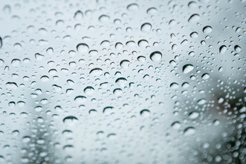 Glass with drops of the rain