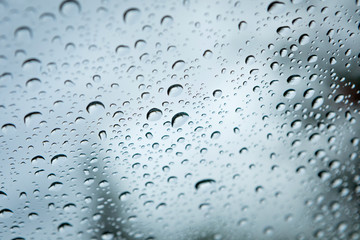 Glass with drops of the rain