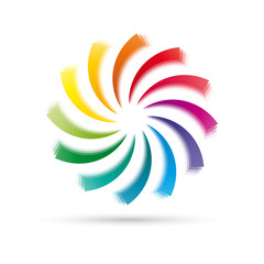 Vector logo air cooler, air conditioning, ventilator. Rainbow Vortex