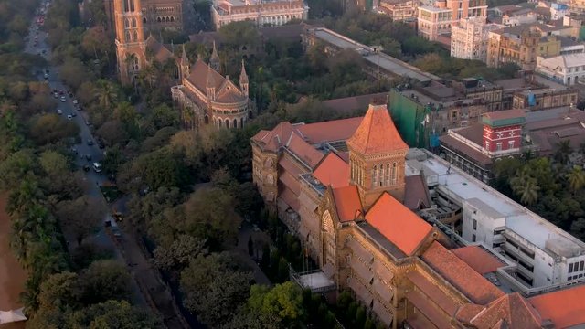 Mumbai, India, Colaba area 4k aerial drone footage