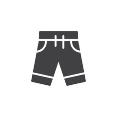 Jeans shorts vector icon. filled flat sign for mobile concept and web design. Casual shorts with pockets glyph icon. Symbol, logo illustration. Pixel perfect vector graphics