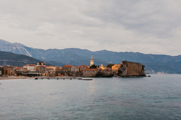 Sew view to the Old Town od Budva in Montenegro