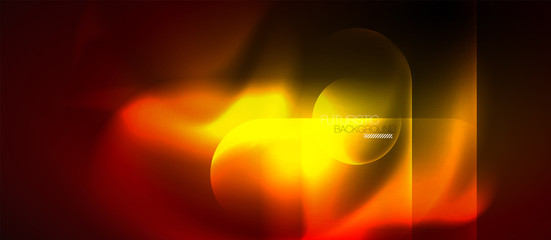 Neon glowing techno lines, blue hi-tech futuristic abstract background template