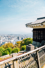 Matsuyama city view from Matsuyama Castle in Shikoku, Japan