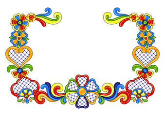Obraz premium Mexican decoration with ornamental flowers.