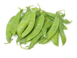 Snow peas isolated on white background