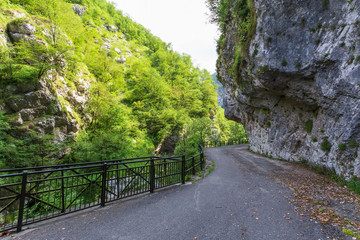 Abandoned road in Dolomites mountain