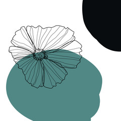 Obraz premium Modern abstract art design with organic shapes. Contemporary collage style design with hand drawn botanical elements and abstract shapes in trendy warm color palette. 