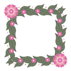 Floral greeting card template with copy space.