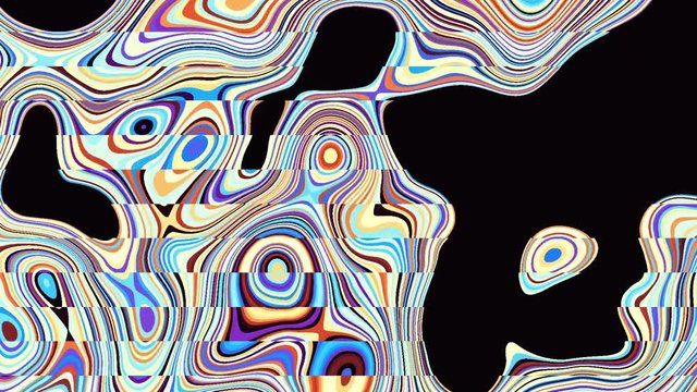 Moving and transform random wavy texture. Abstract psychedelic animated looping footage.