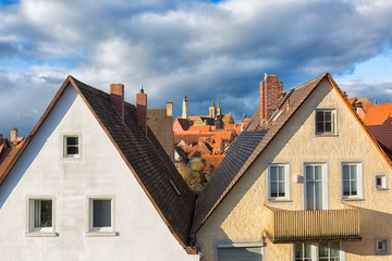 Rothenburg ob der Tauber with traditional German houses, Bavaria, Germany