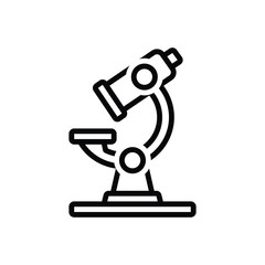 Black line icon for microscope instrument 