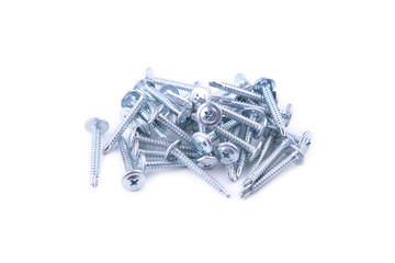 Screws still life large self tapping screws isolated on white background