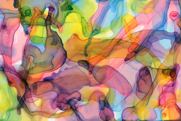 Alcohol ink, acrylic, watercolor colorful abstract background