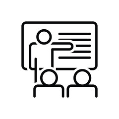 Black line icon for teaching teach 