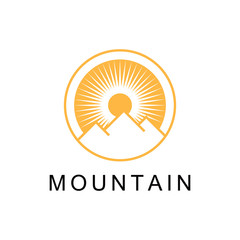 Fototapeta premium mountain with sun logo