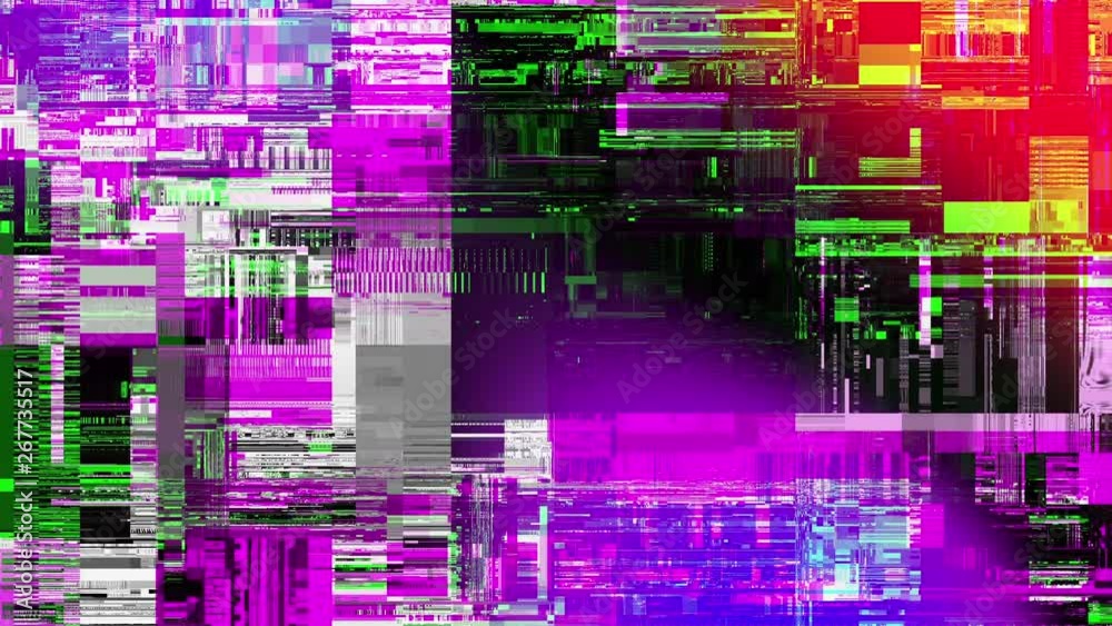 Poster Abstract fast flickering texture with artifacts codec. Looping video interference footage. Imitation of a Datamoshing video.