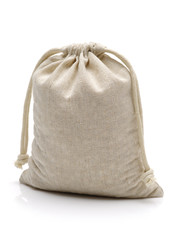 linen bag on white background