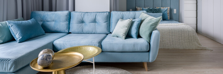 Blue corner sofa