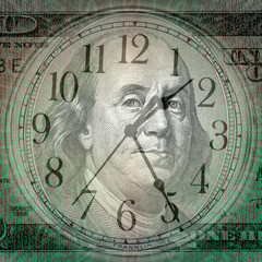 Fototapeta na wymiar Conceptual background image of binary code with time and money concept