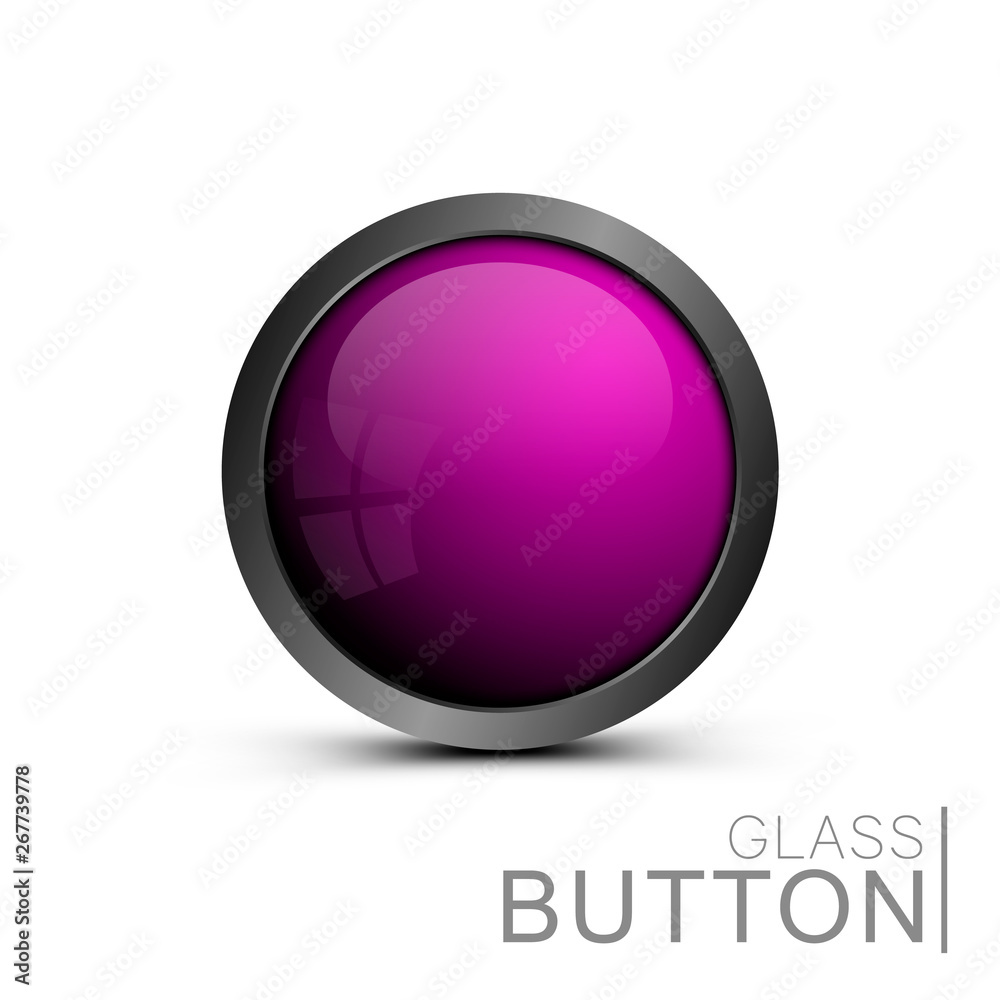 Poster Pink trendy vector button for web interface. Modern round button for use in ui, apps, software and games.