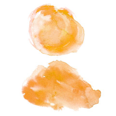 Orange Watercolor Spot. Creative Abstract Aquarelle.
