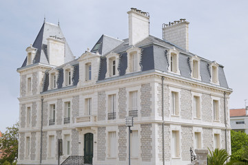Fototapeta na wymiar View of typical buildings in Biarritz, France.