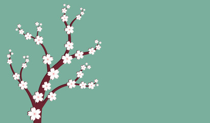 Abstract tree and flowers background with spring concept. 