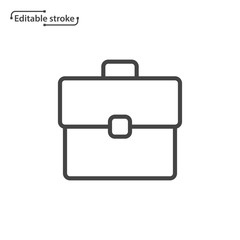 Obraz premium Briefcase line vector icon. Editable stroke.