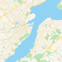 Empty vector map of Quebec City, Quebec, Canada