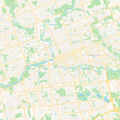 Fototapeta na wymiar Empty vector map of London, Ontario, Canada