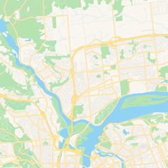 Fototapeta na wymiar Empty vector map of Gatineau, Quebec, Canada