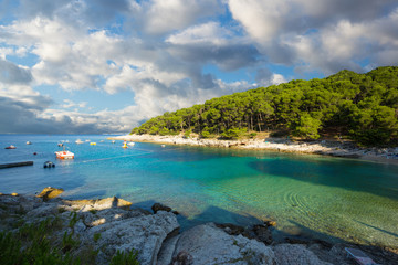 beach in Malj Losinj island, Croatia.