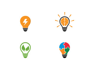 light bulb logo template vector icon illustration design 