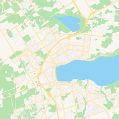 Fototapeta premium Empty vector map of Barrie, Ontario, Canada