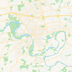 Fototapeta na wymiar Empty vector map of Brantford, Ontario, Canada
