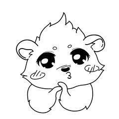 Funny cavy sends an air kiss - emoticon making air kiss, Kissing Emoji.