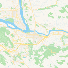 Empty vector map of Kamloops, British Columbia, Canada