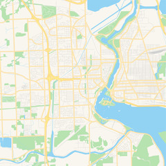 Empty vector map of Niagara Falls, Ontario, Canada