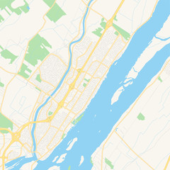 Fototapeta premium Empty vector map of Repentigny, Quebec, Canada