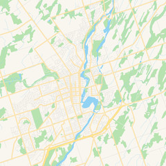 Fototapeta na wymiar Empty vector map of Peterborough, Ontario, Canada