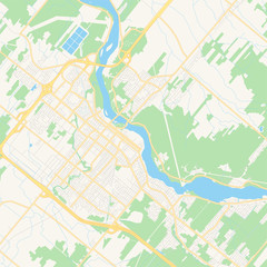 Fototapeta na wymiar Empty vector map of Drummondville, Quebec, Canada