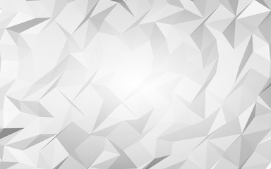 White abstract background. Lowpoly backdrop. Crumpled paper. 3D illustration